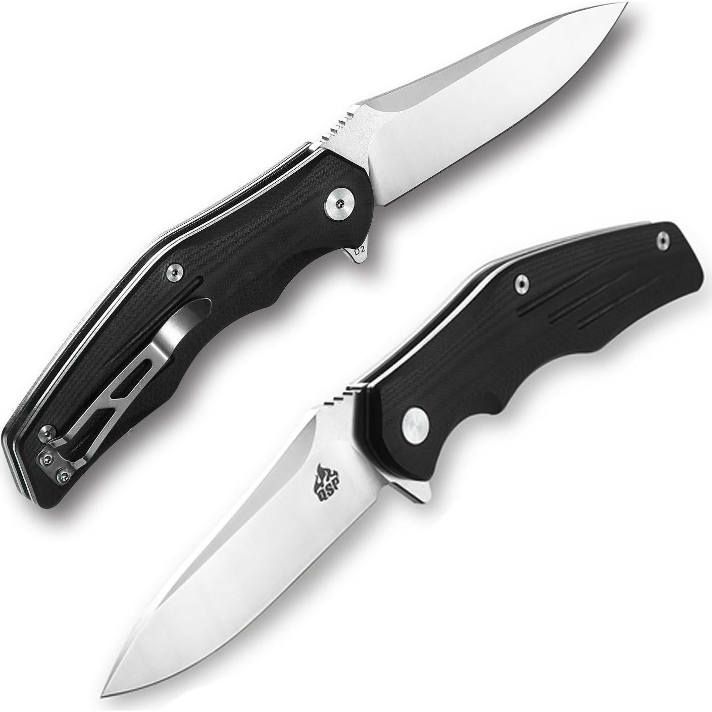 Cuchillo de bolsillo QSP Pangolín QS105-A, Hoja D2, Mango G10