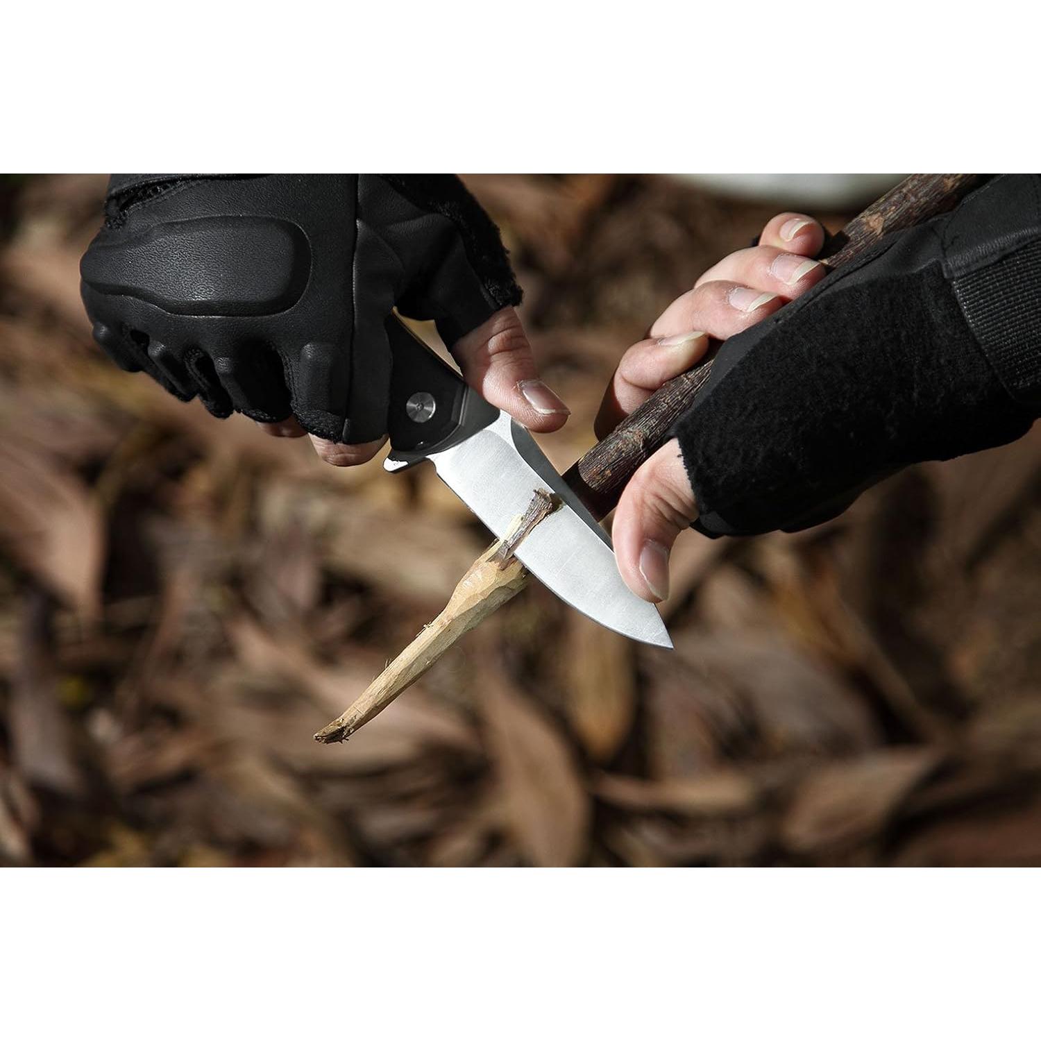 Cuchillo de bolsillo QSP Pangolín QS105-A, Hoja D2, Mango G10