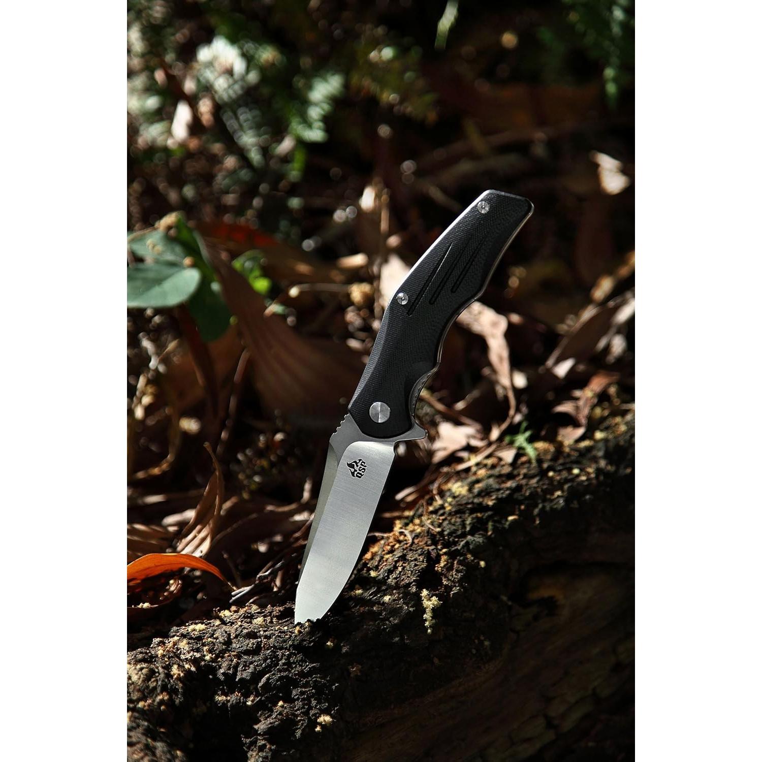 Cuchillo de bolsillo QSP Pangolín QS105-A, Hoja D2, Mango G10