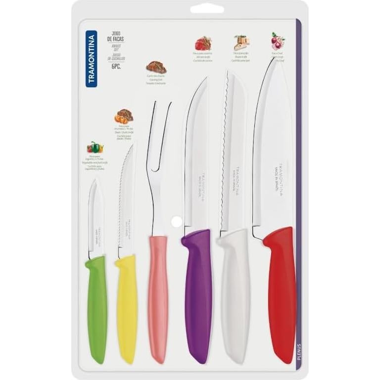 Juego de cuchillos de cocina Tramontina Plenus 6 piezas acero inoxidable