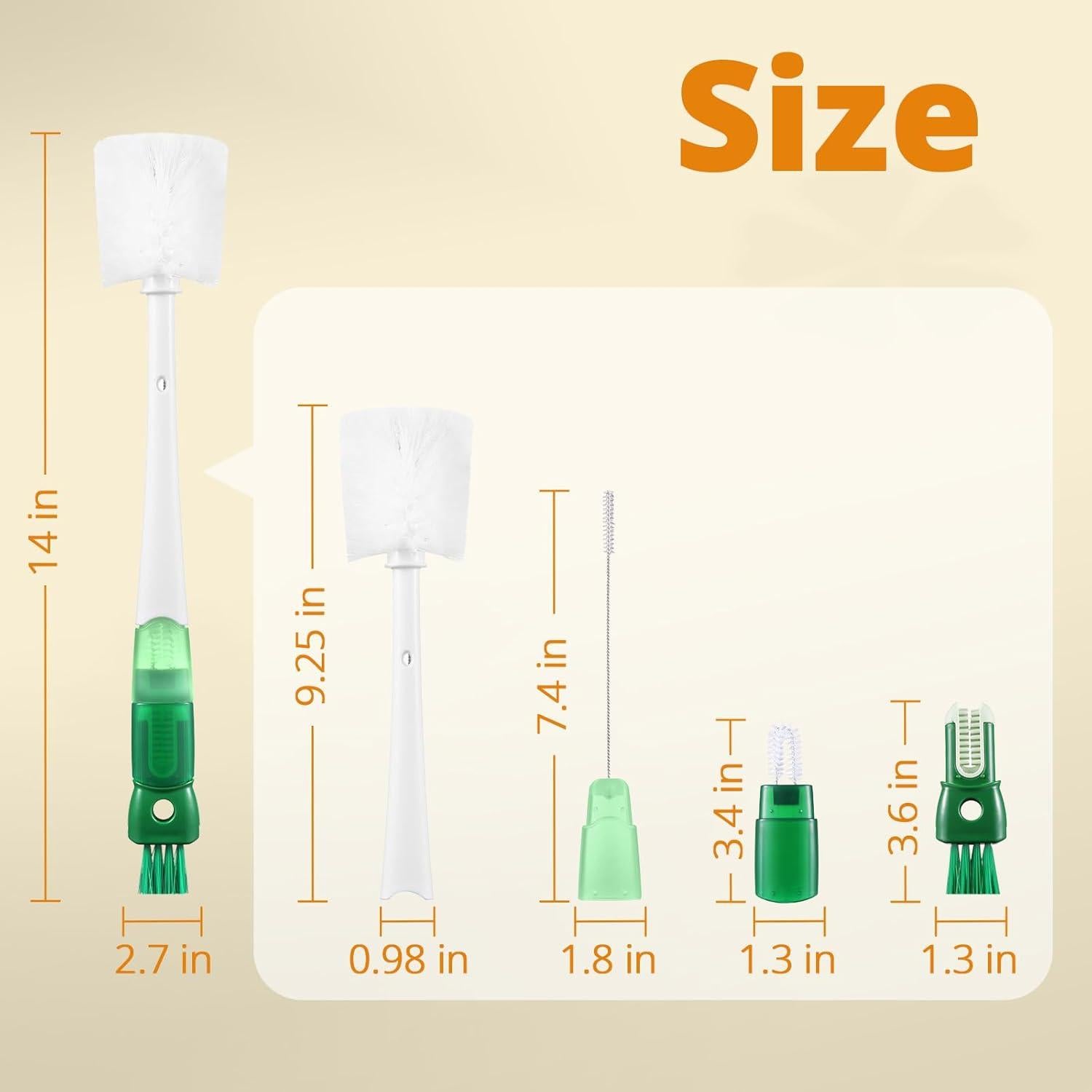 Set de Cepillos para Botellas OUTXE 5 en 1 Multifuncional