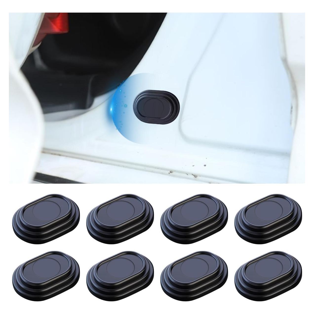 8PCS Car Door Shock Absorber- Silicone Anti-Collision Soundproof Crash Pad Car Door Slam Stopper- Self Adhesive Buffer Pad Auto Bumper Side Doors Protection Sticker for Cars SUV Truck (8PCS)