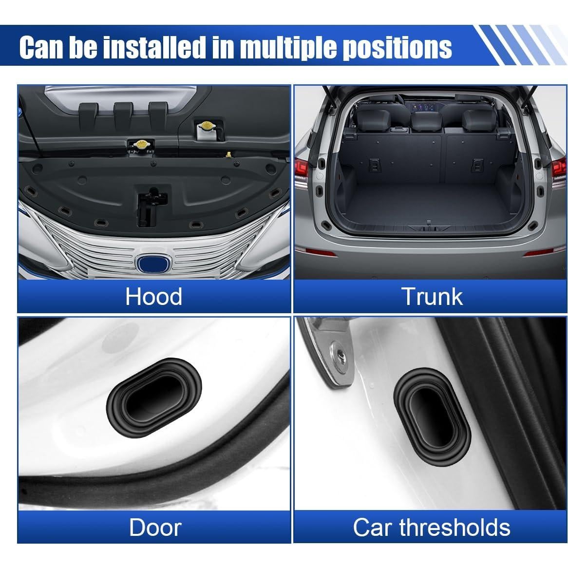 8PCS Car Door Shock Absorber- Silicone Anti-Collision Soundproof Crash Pad Car Door Slam Stopper- Self Adhesive Buffer Pad Auto Bumper Side Doors Protection Sticker for Cars SUV Truck (8PCS)