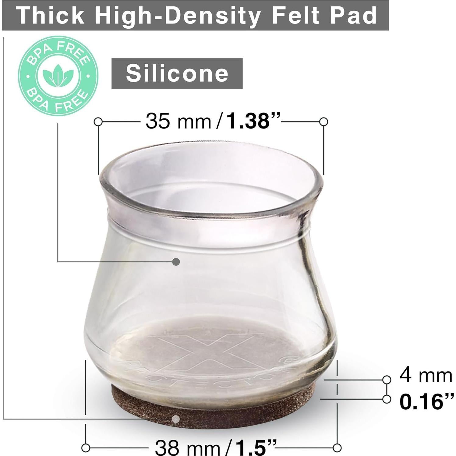 Protectores de Suelo X-Protector 16 PCS Silicona y Fieltro