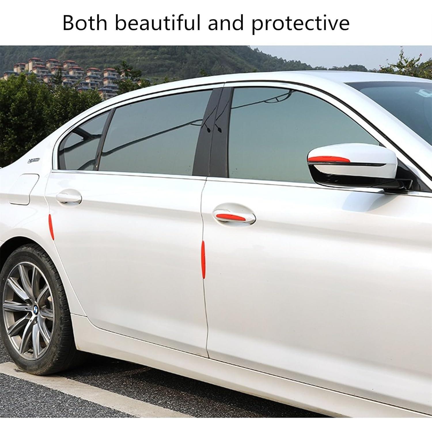 Protector de Bisel de Puerta de Coche AngeLeyeQii 4 Piezas Rojo