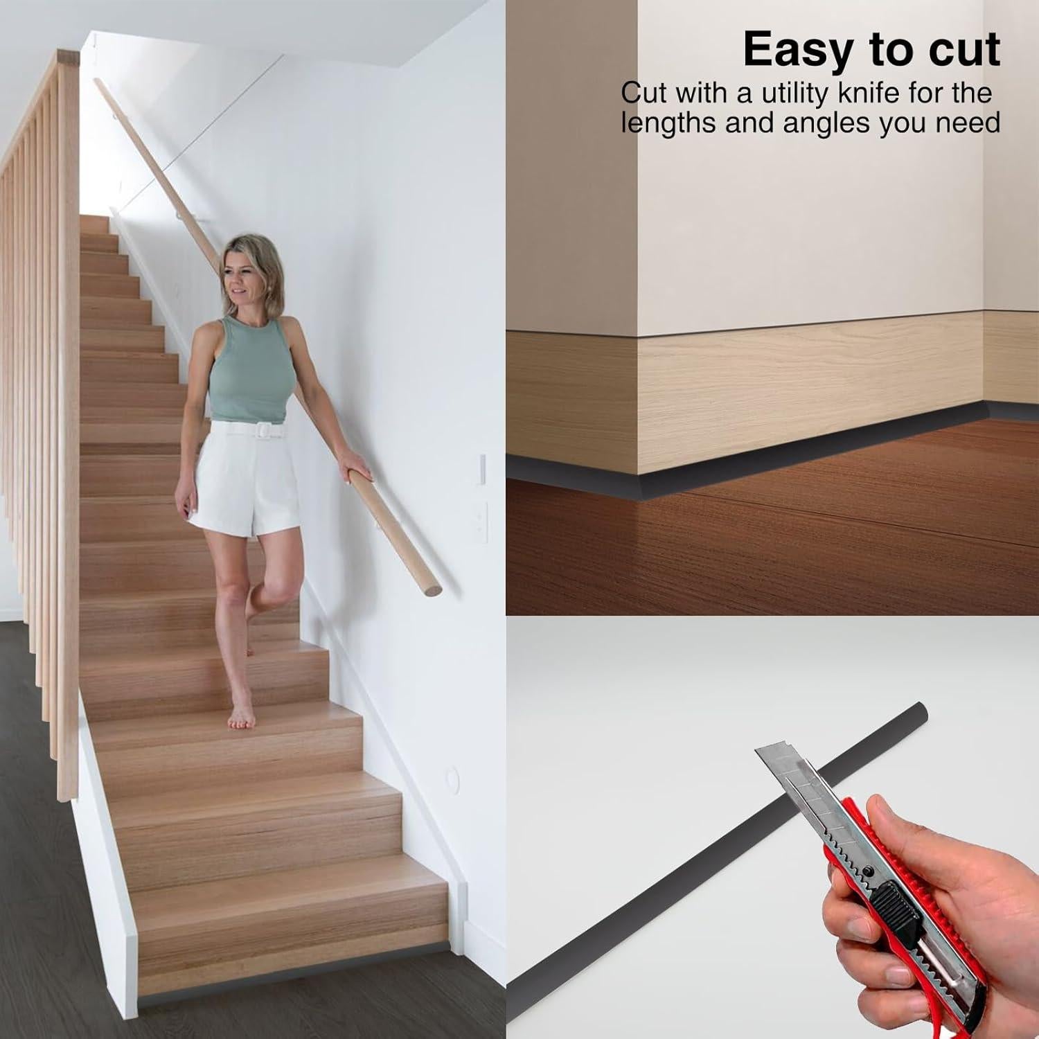 Moldura Flexible de Silicona VLKAVIVA 150 cm Negra Autoadhesiva