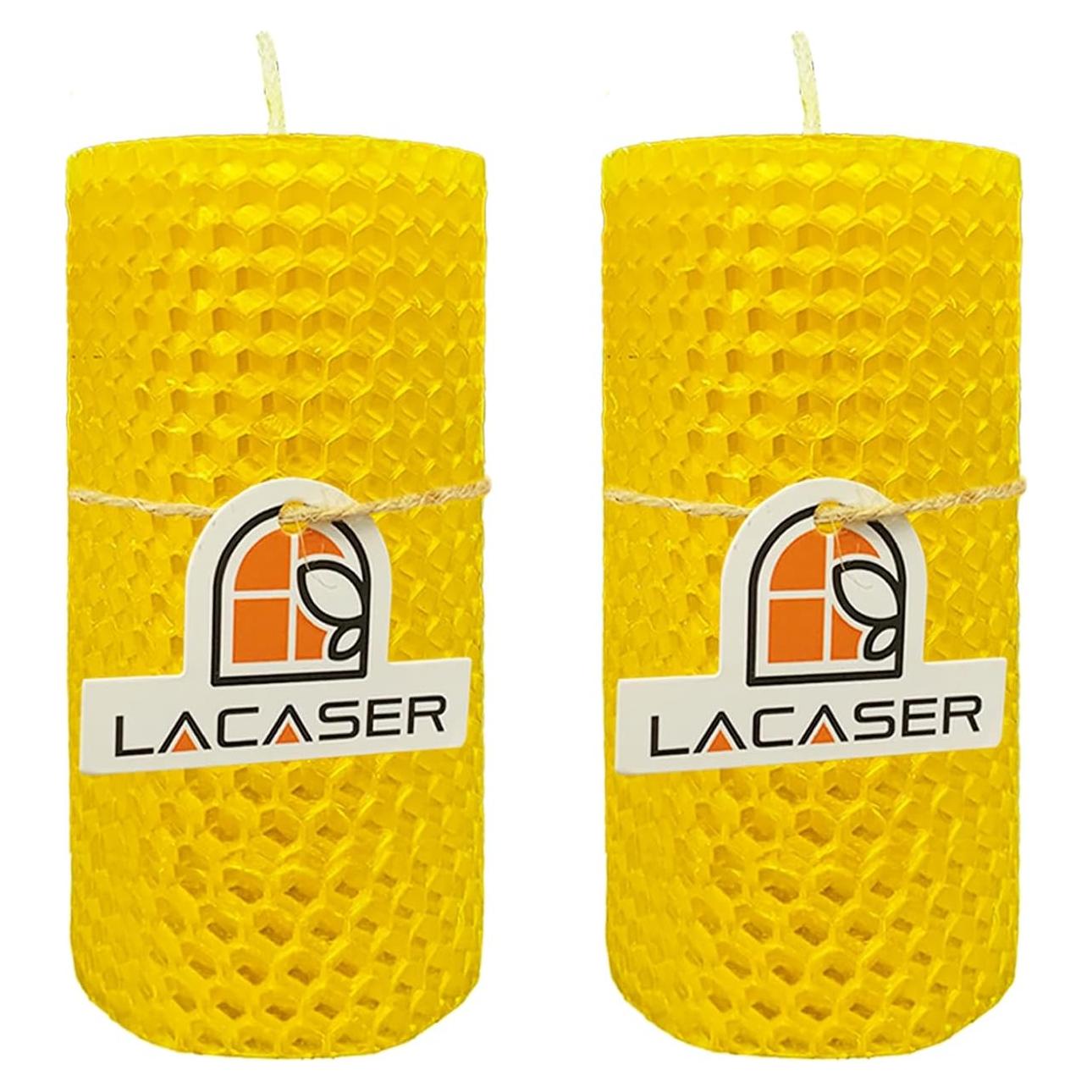 Velas de Cera de Abeja Lacaser 4 Piezas 5x10cm Amarillo
