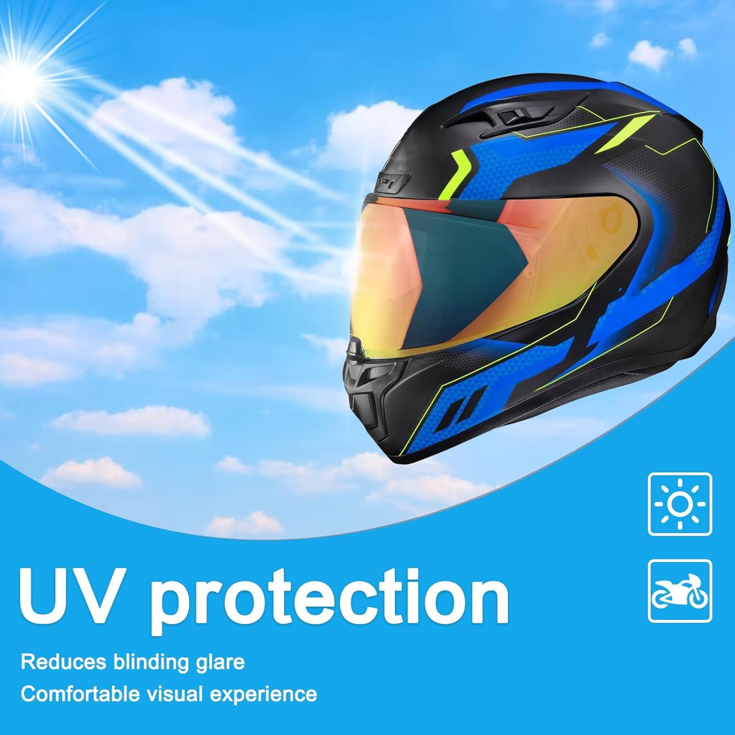 Visera de Casco de Moto RIDLOG HJ-31 Tinte Rojo UV