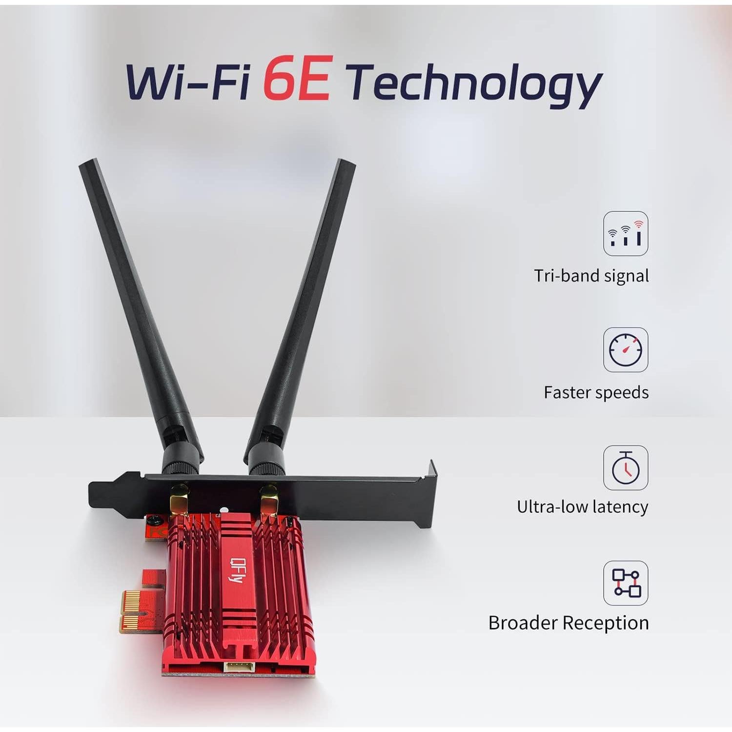 Tarjeta WiFi 6E QFly AX210 5400Mbps PCIe Bluetooth 5.3