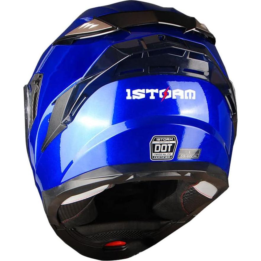 Casco Modular 1Storm HJA119 Doble Lente Antivaho Azul