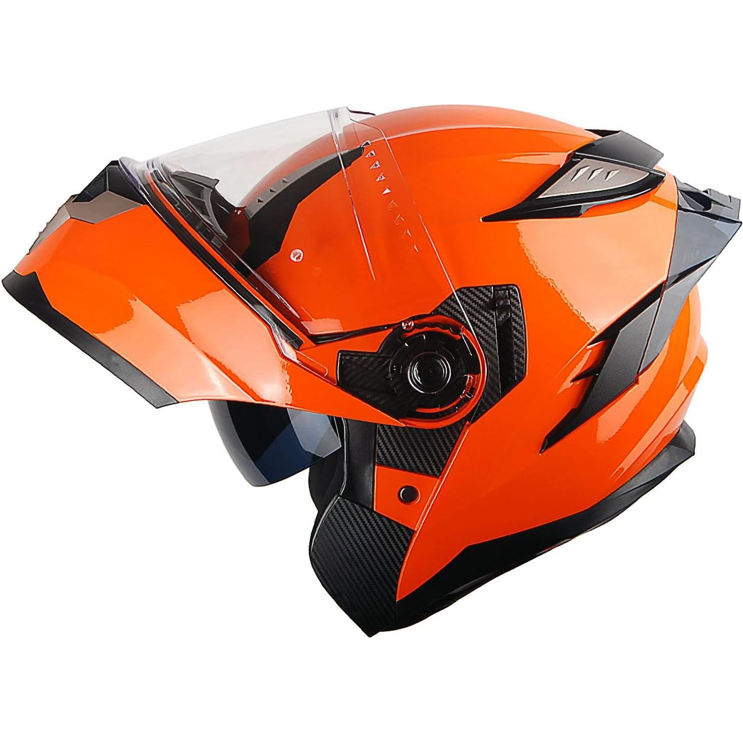Casco Modular 1Storm HJA119 para Motocicleta XL Naranja Bluetooth