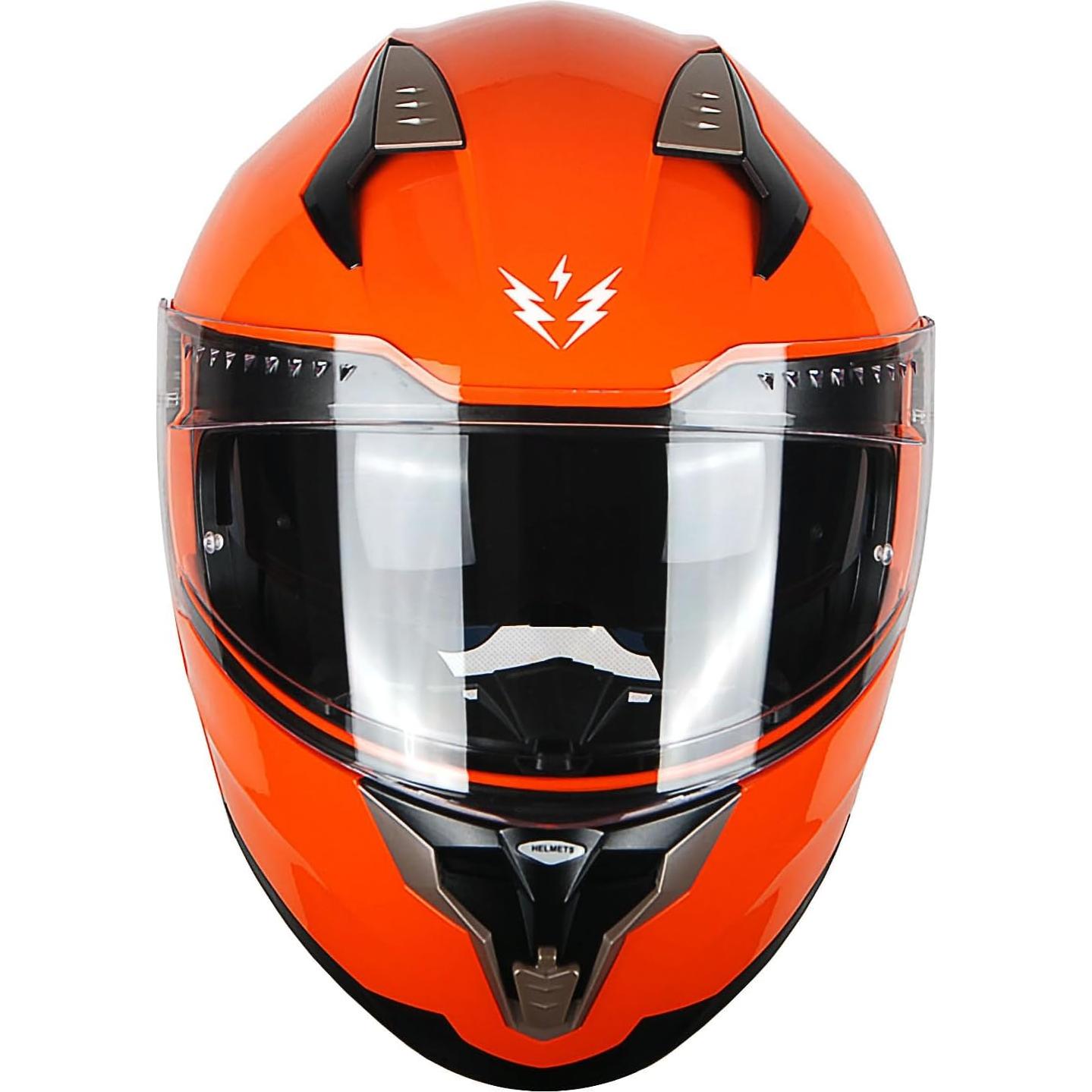 Casco Modular 1Storm HJA119 para Motocicleta XL Naranja Bluetooth