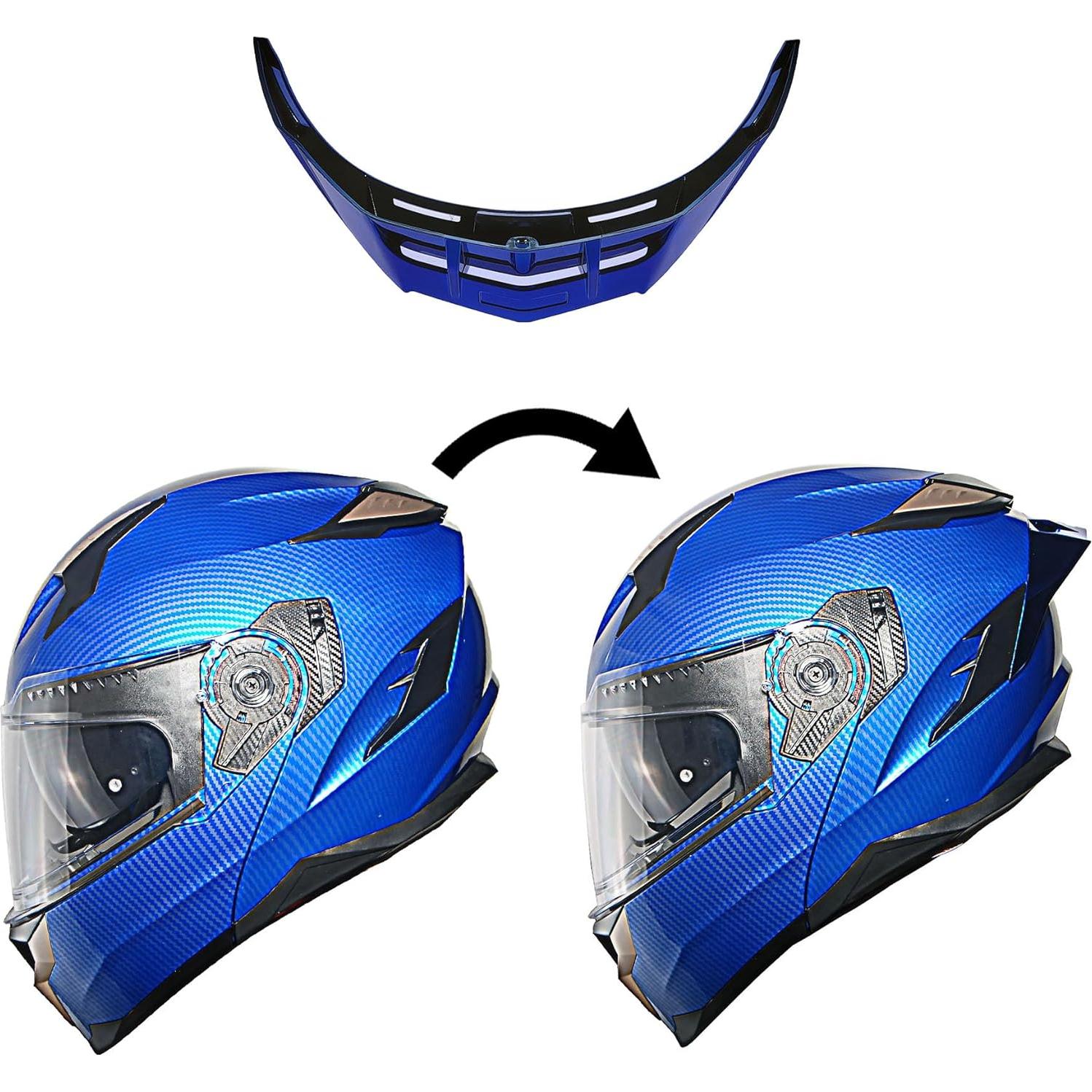 Casco Modular 1Storm HJA119 XL Fibra Carbono Azul Bluetooth