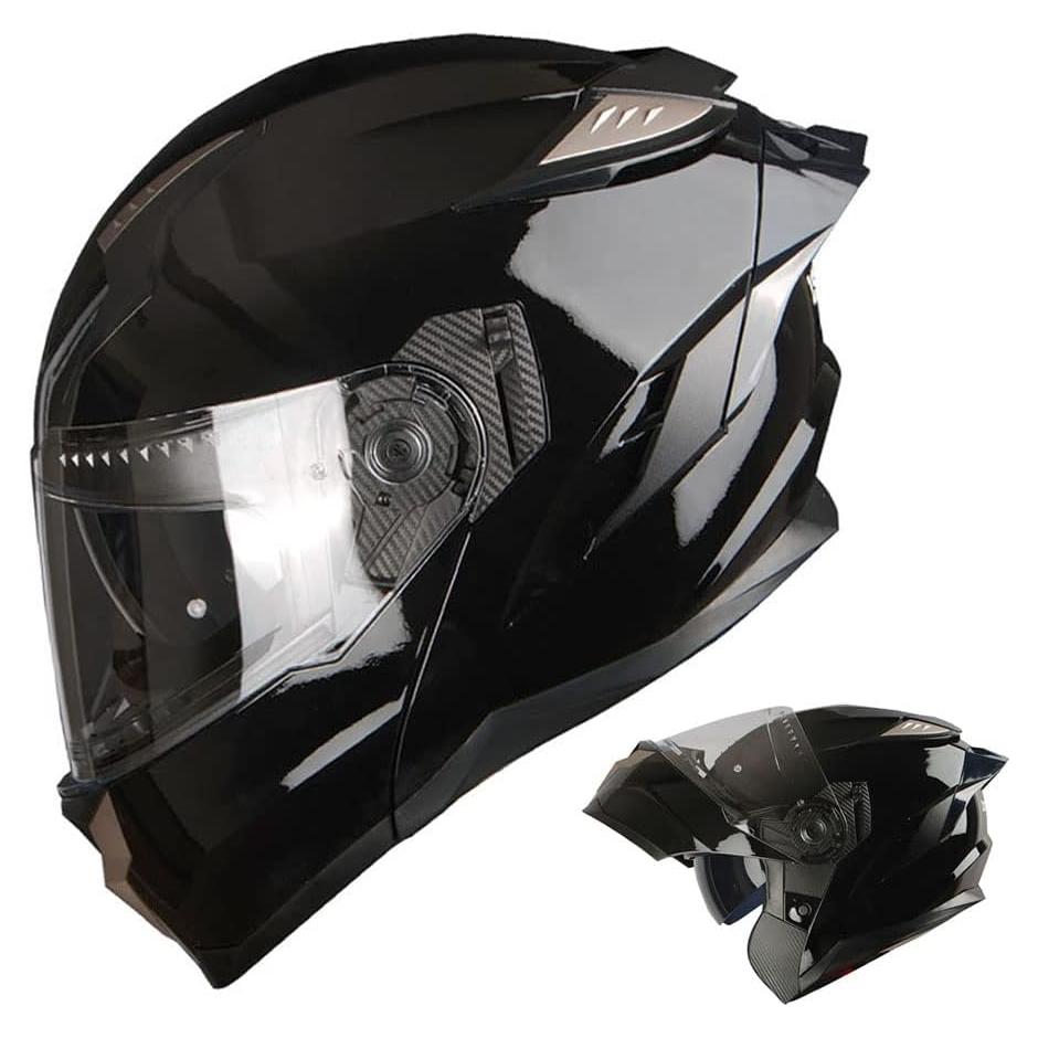 Casco Modular 1Storm HJA119 para Moto Adulto Negro Brillante