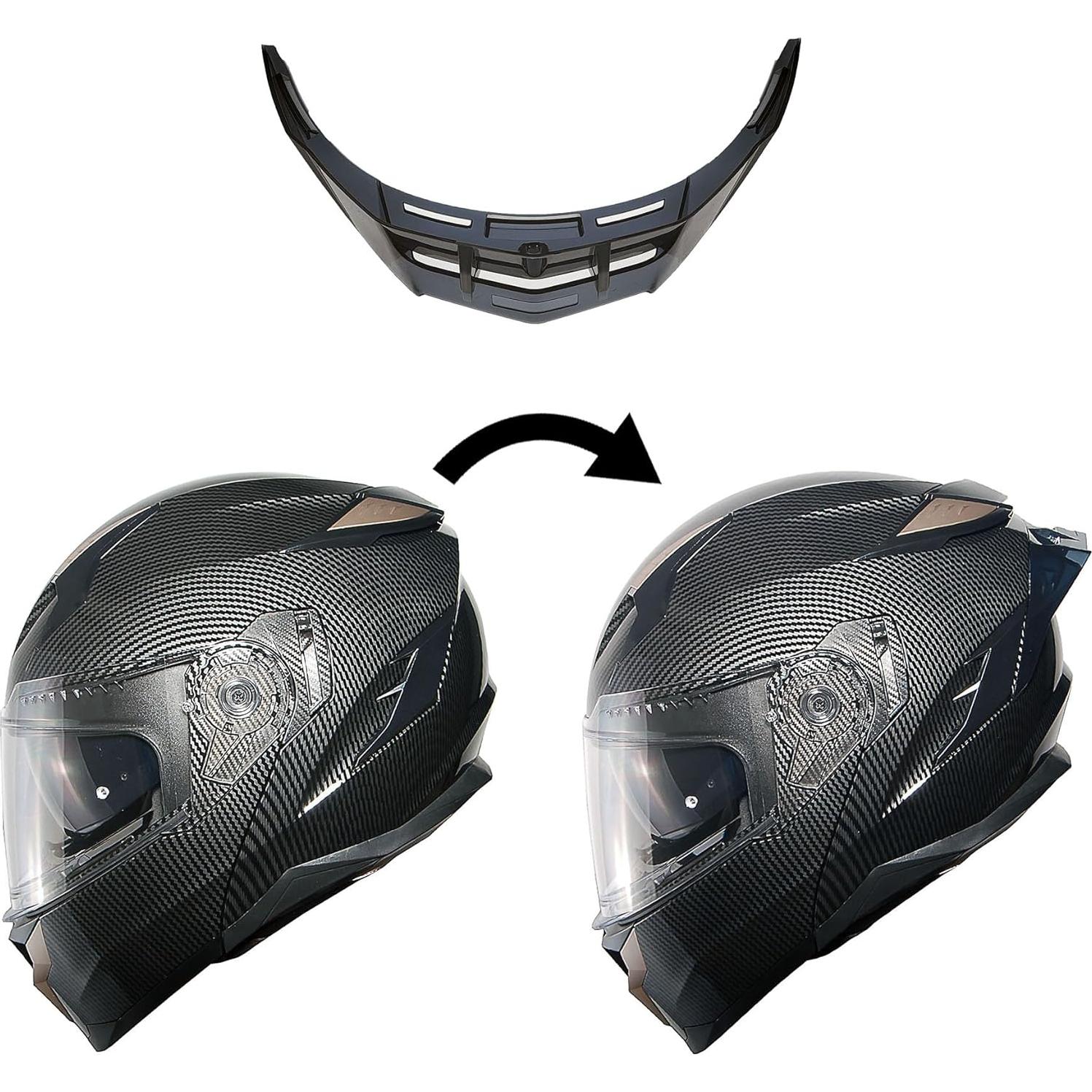 Casco Modular 1Storm HJA119 Fibra Carbono Bluetooth Talla S