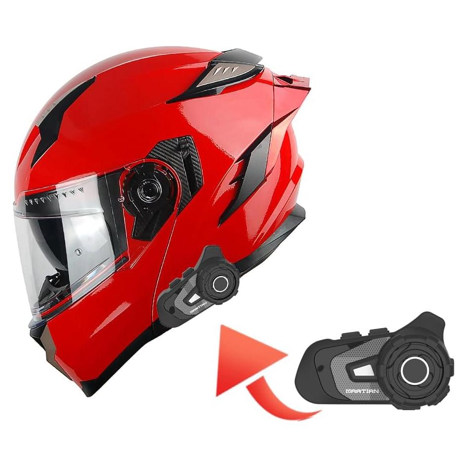 Casco Modular 1Storm HJA119 XL Rojo Bluetooth Anti Niebla