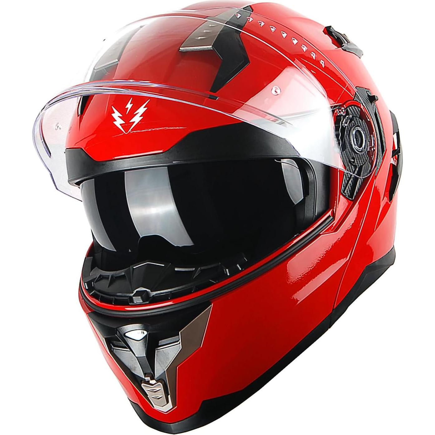 Casco Modular 1Storm HJA119 para Motocicleta Rojo Brillante