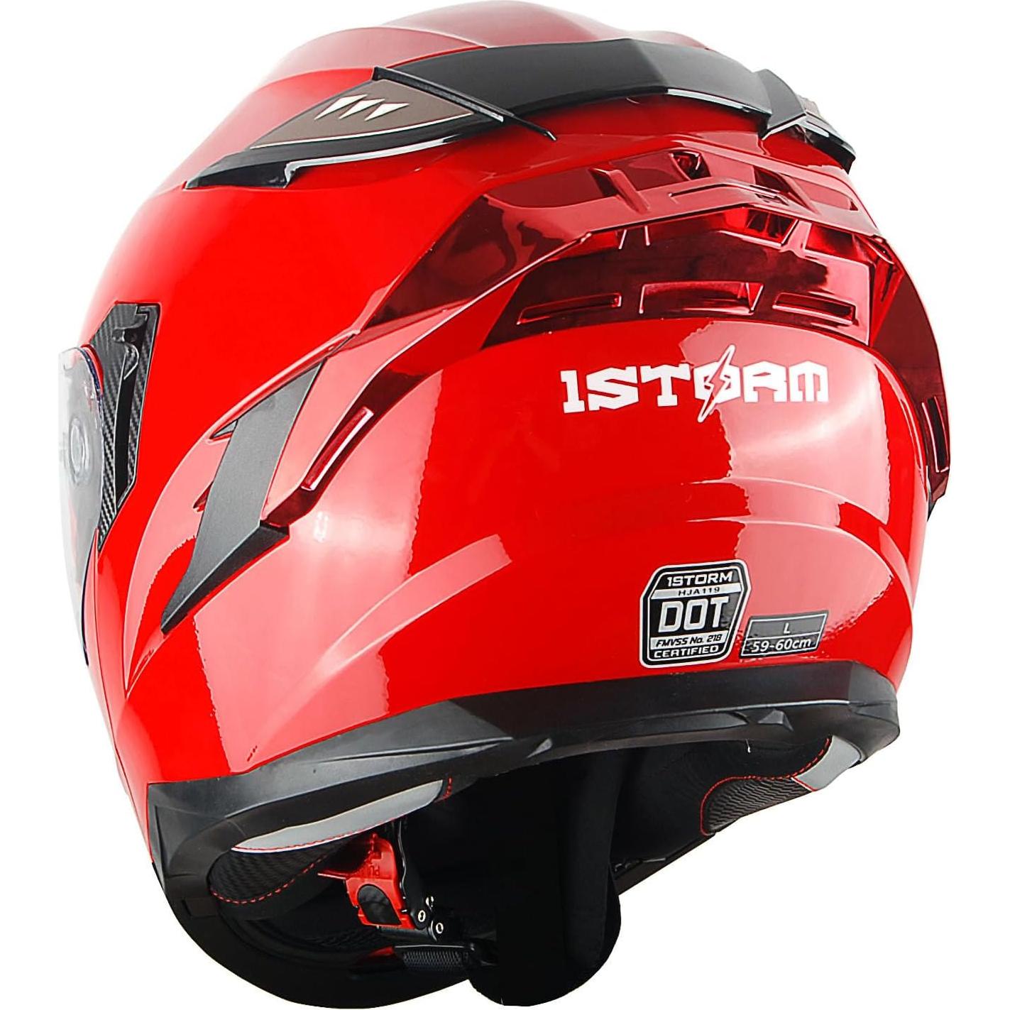 Casco Modular 1Storm HJA119 para Motocicleta Rojo Brillante