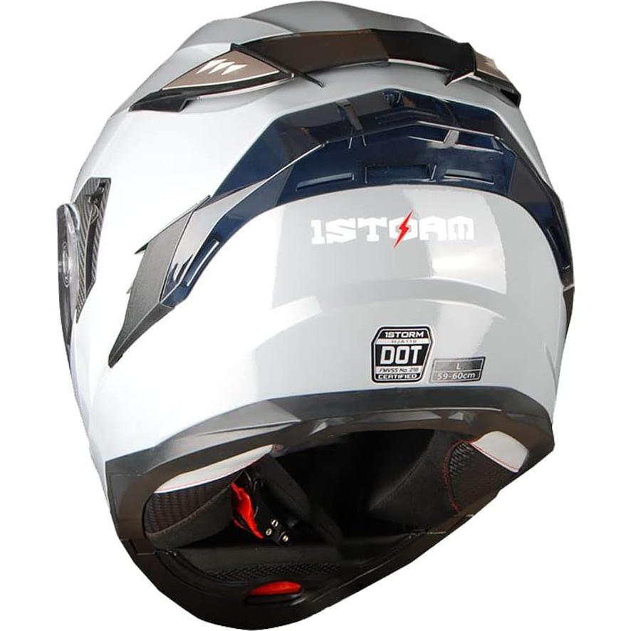 Casco Modular 1Storm HJA119 para Motocicleta Gris Cemento