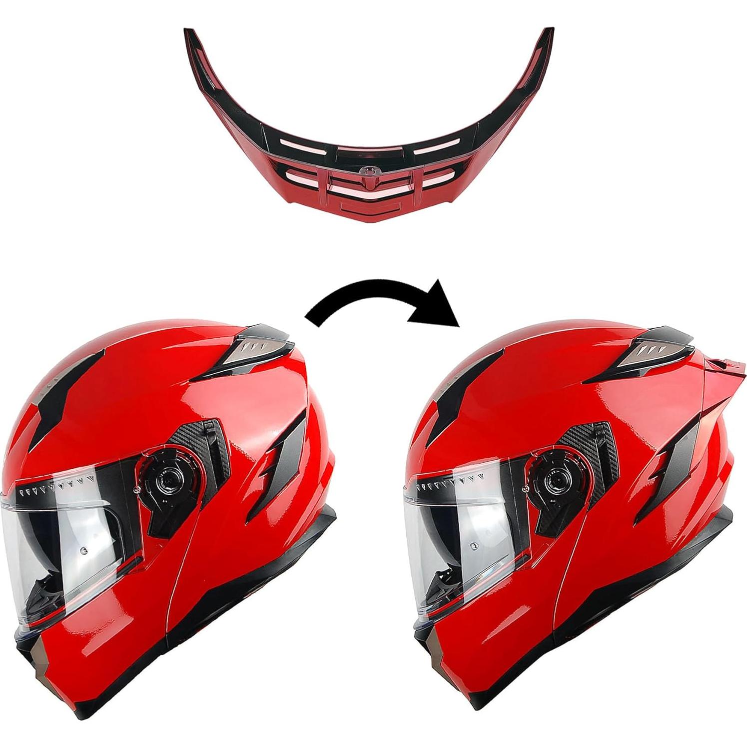 Casco Modular 1Storm HJA119 Rojo Brillante con Bluetooth
