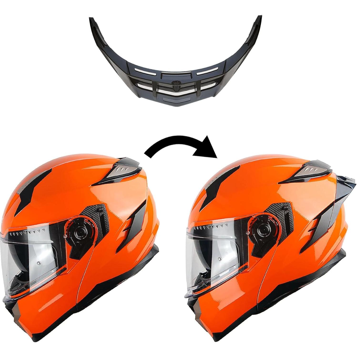 Casco Modular 1Storm HJA119 Naranja Brillante con Bluetooth