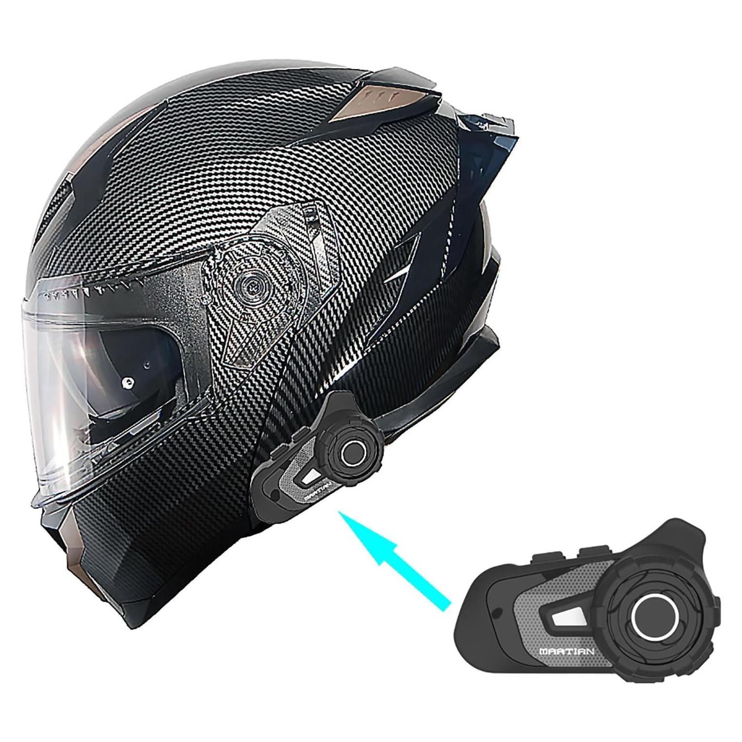 Casco Modular 1Storm HJA119 XL Fibra Negra con Bluetooth