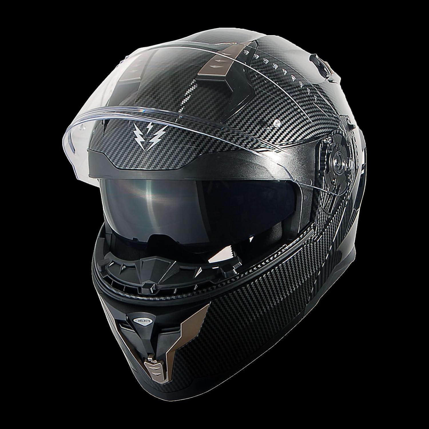 Casco Modular 1Storm HJA119 XL Fibra Negra con Bluetooth