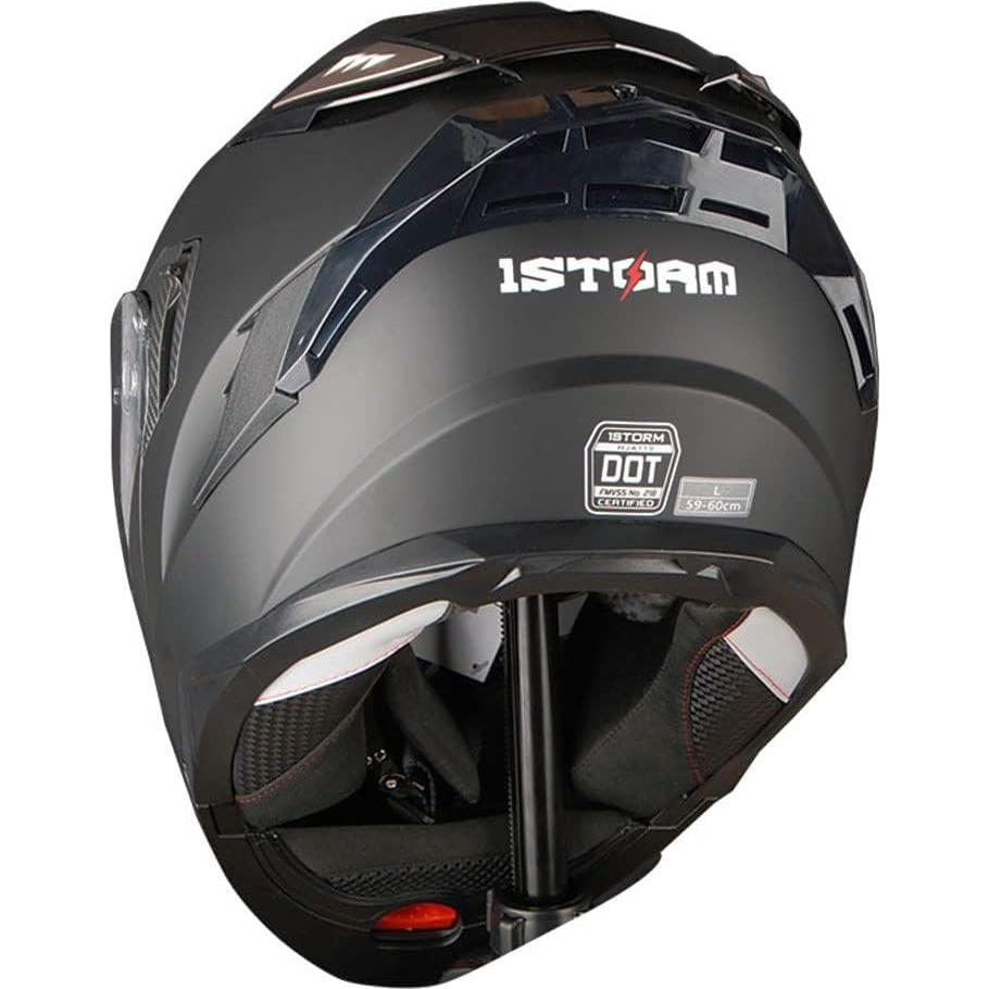 Casco Modular 1Storm HJA119 Negro Mate Doble Visera