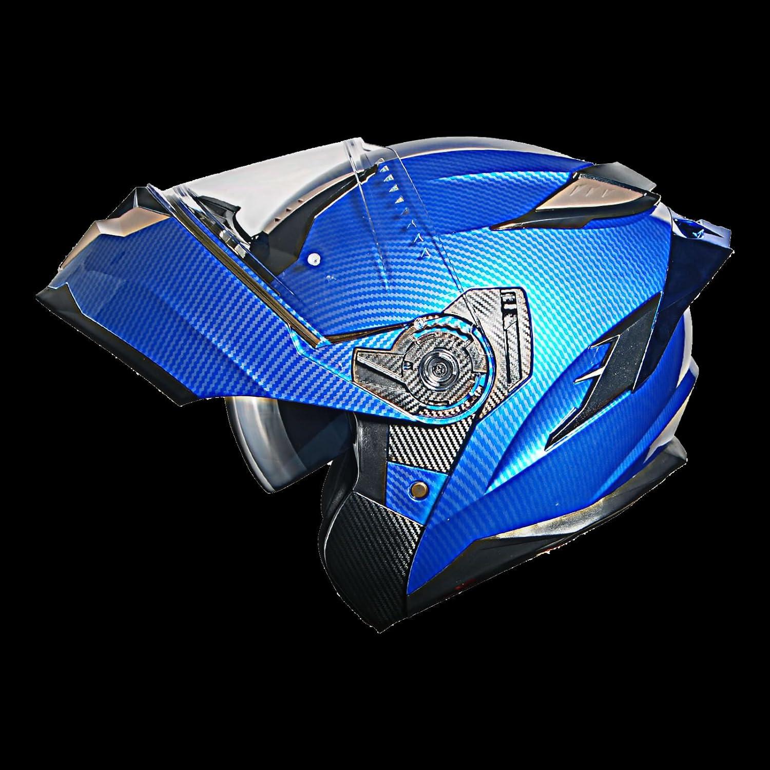 Casco Modular 1Storm HJA119 XL Fibra Carbono Azul