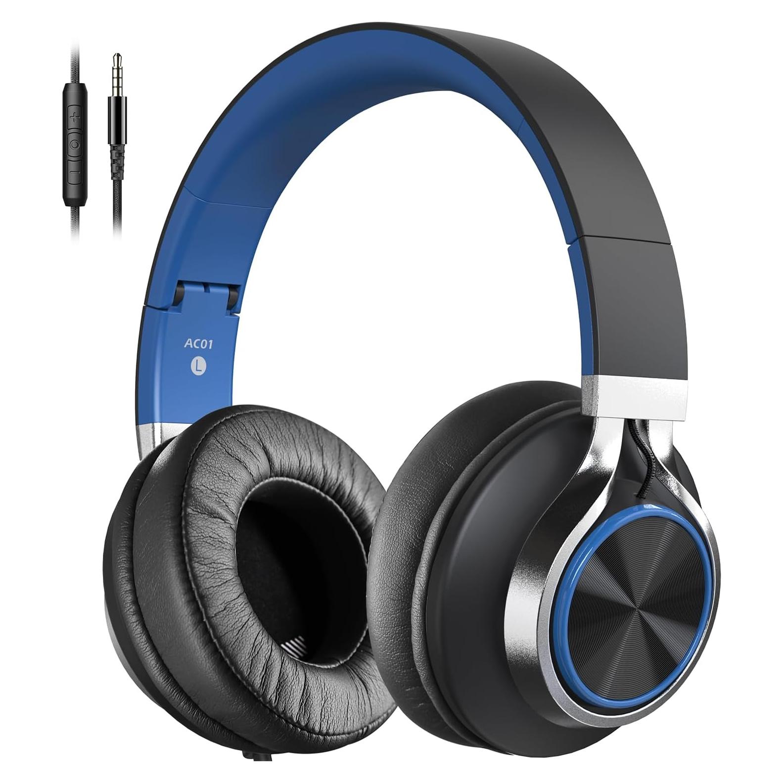 Auriculares COOSII AC01 Over-Ear Aislantes 3.5mm Negro Azul