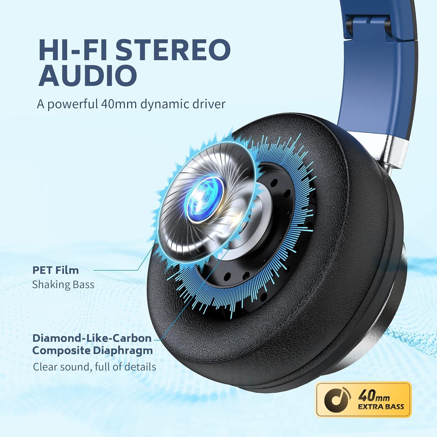 Auriculares COOSII AC01 Over-Ear Aislantes 3.5mm Negro Azul