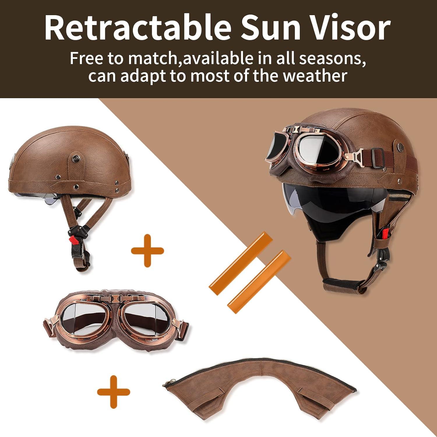 Casco de motocicleta Lutcaut L507M cuero negro unisex