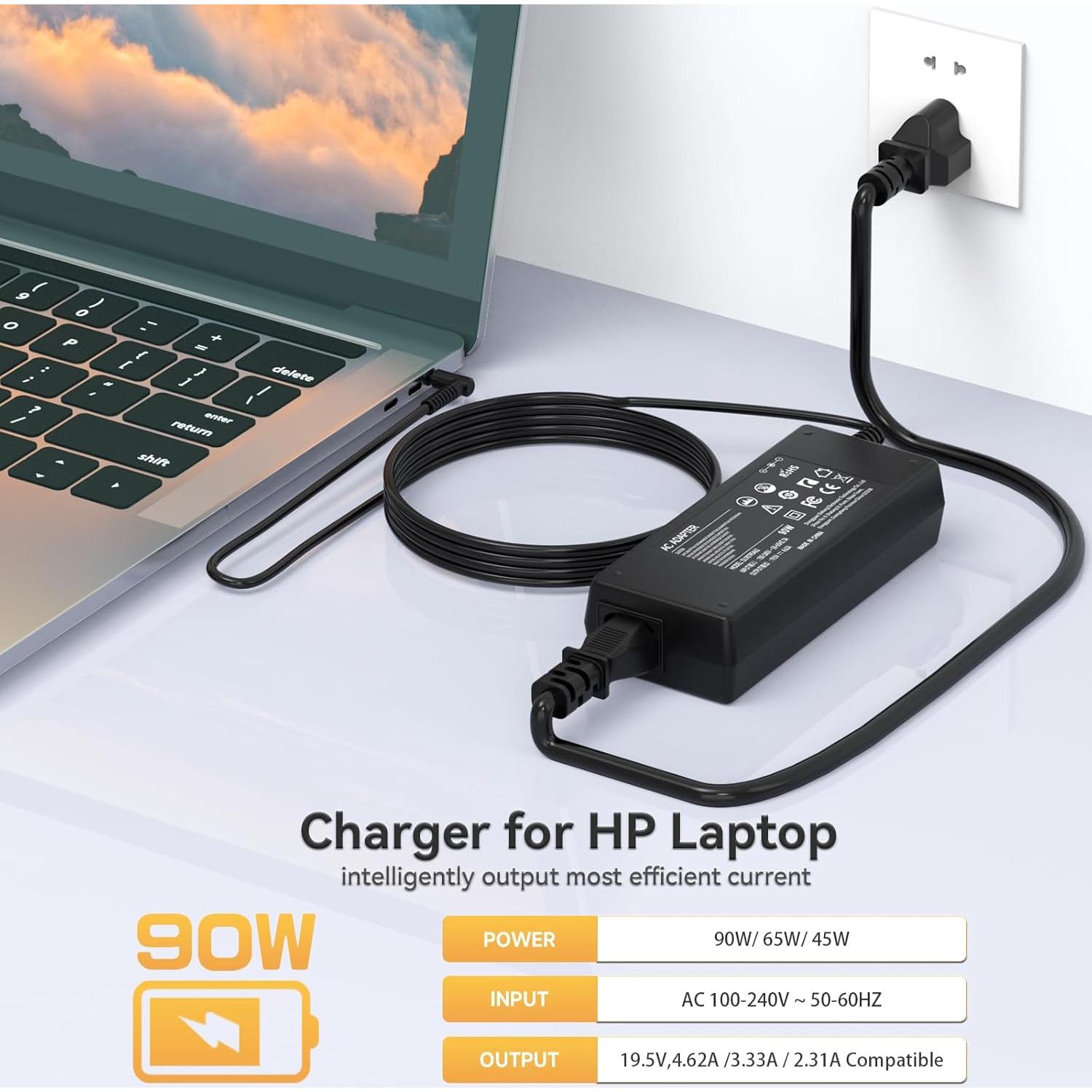 Cargador de Laptop ROLADA 90W para HP Pavilion y Envy