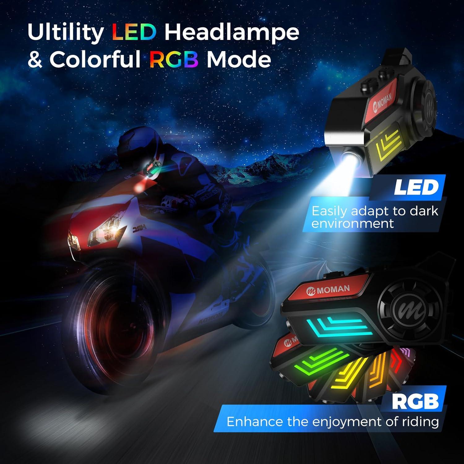 Auricular de casco Moman H4C con cámara 1080P y HiFi