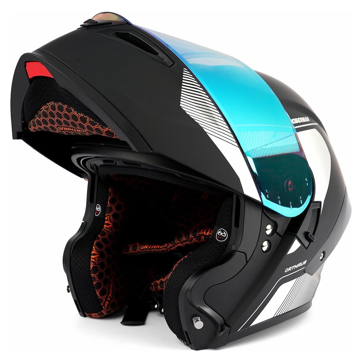 Casco Modular Orthrus OTS Dobermann Plata - Adulto Unisex