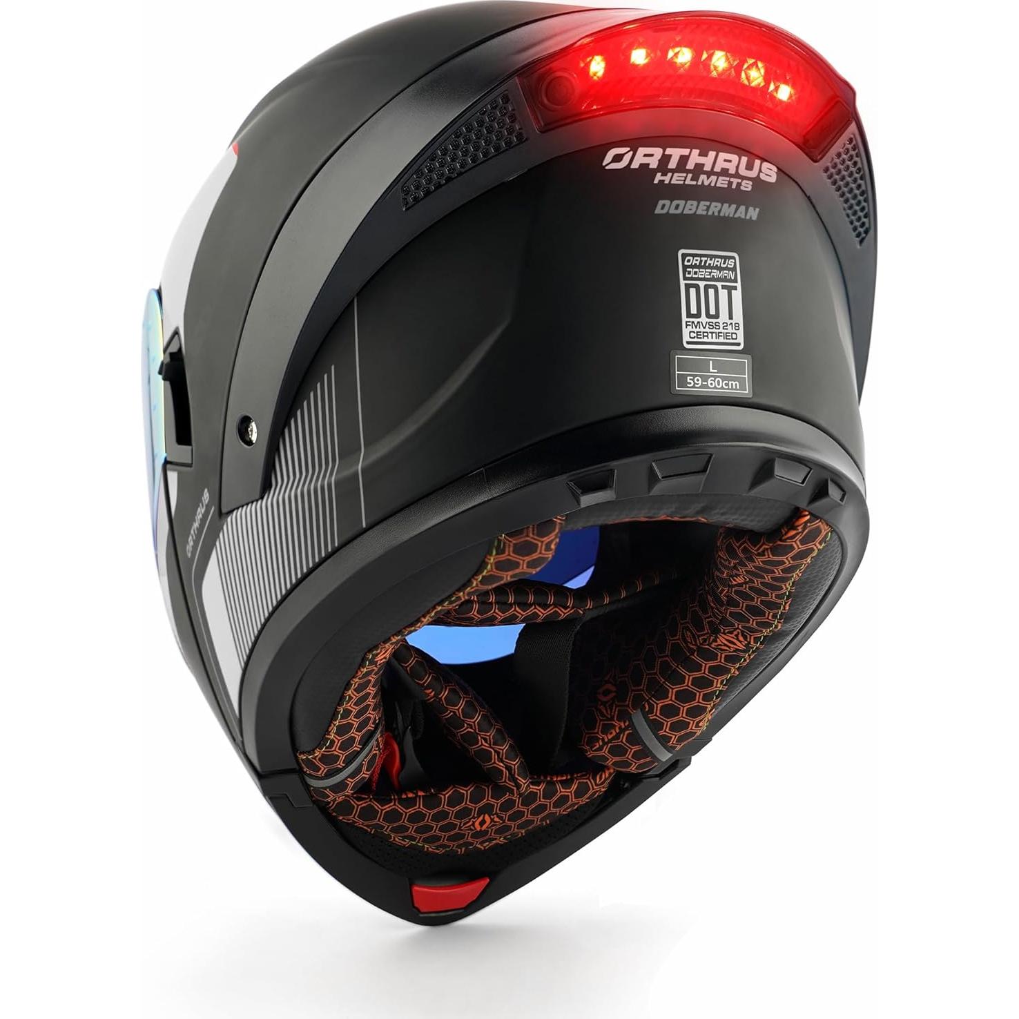 Casco Modular Orthrus OTS Dobermann Plata - Adulto Unisex