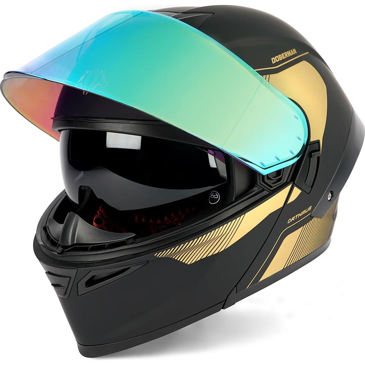 Casco Modular Orthrus OTS Dobermann Oro - Aprobado DOT