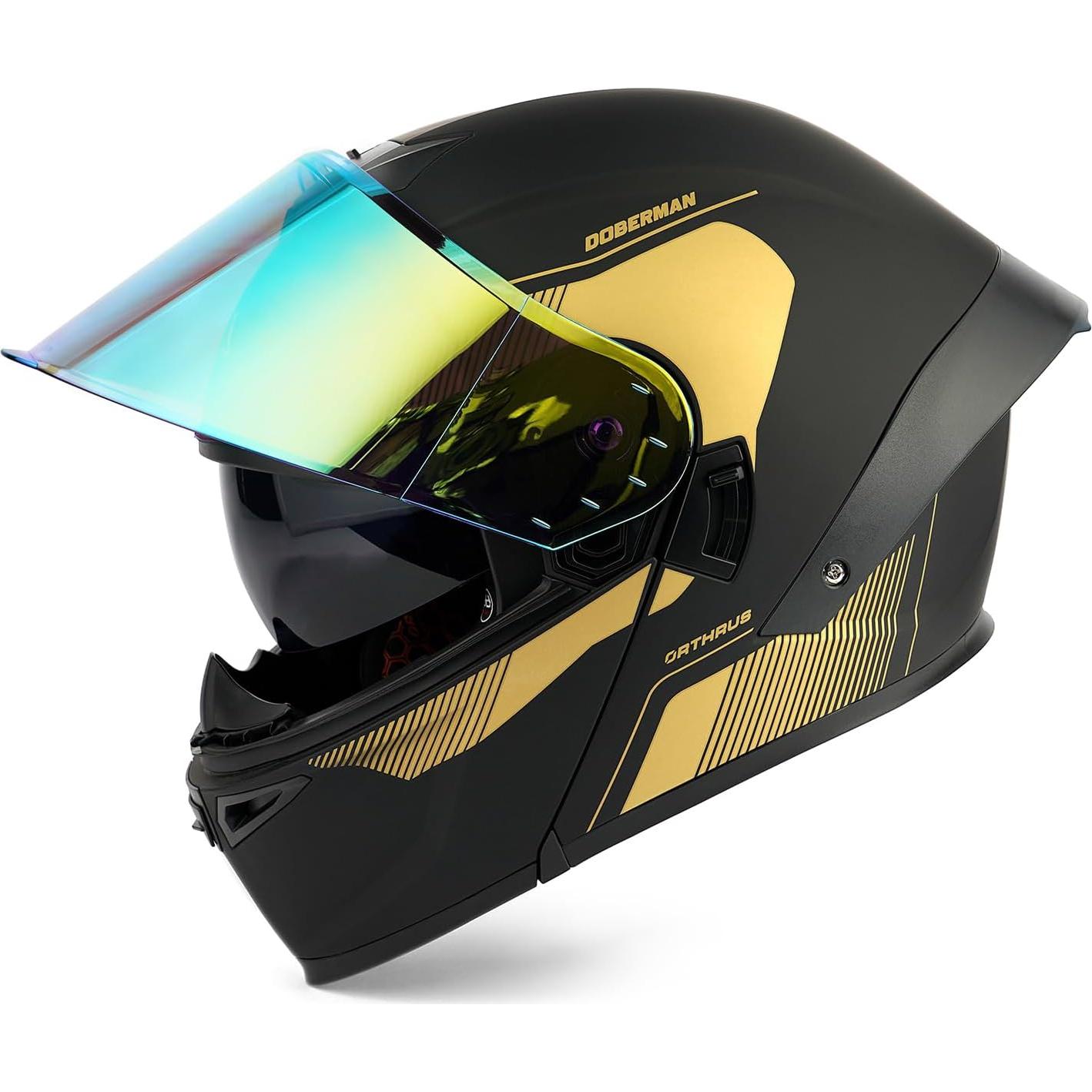 Casco Modular Orthrus OTS Dobermann Oro - Aprobado DOT