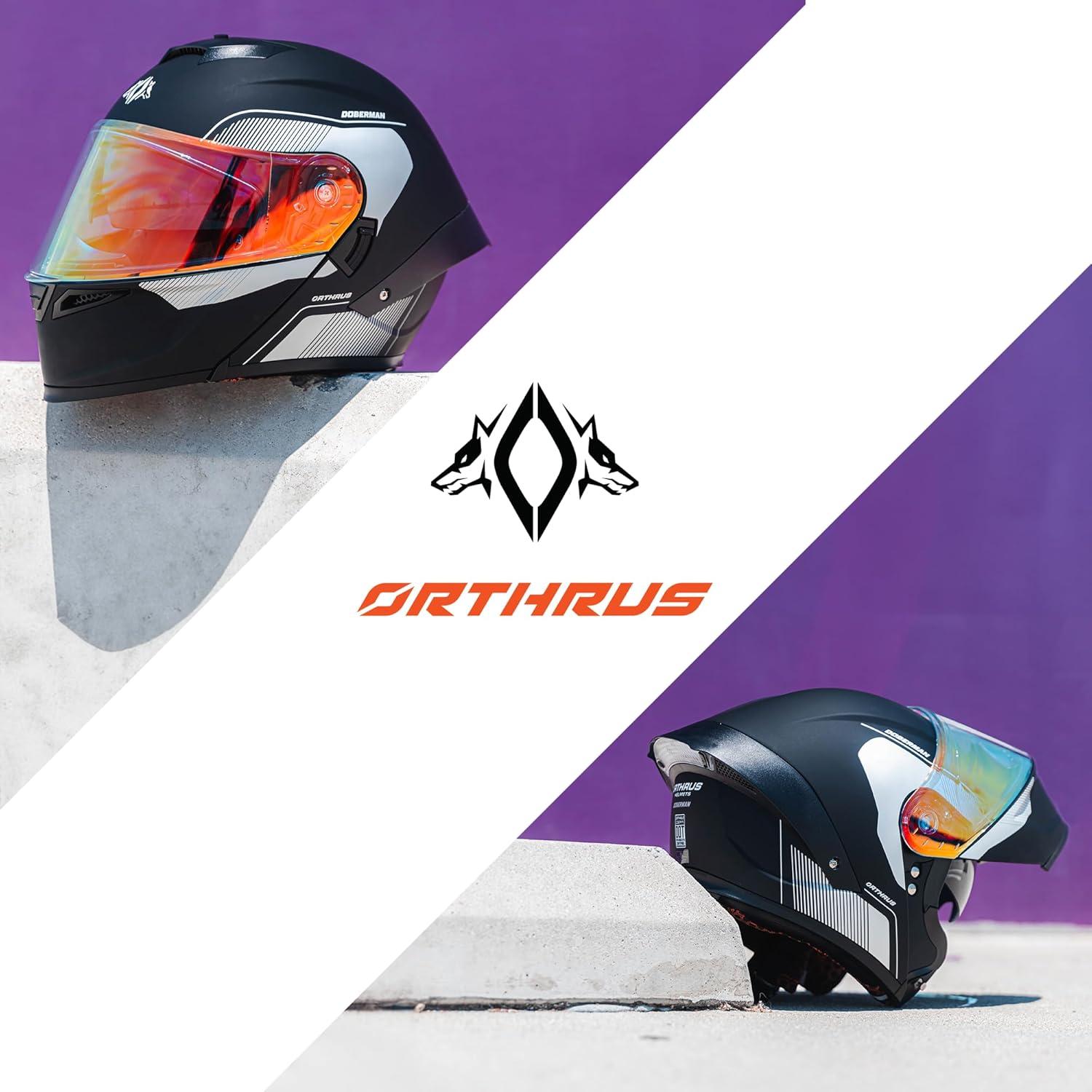 Casco Modular Orthrus OTS Dobermann Plata - Adulto Unisex