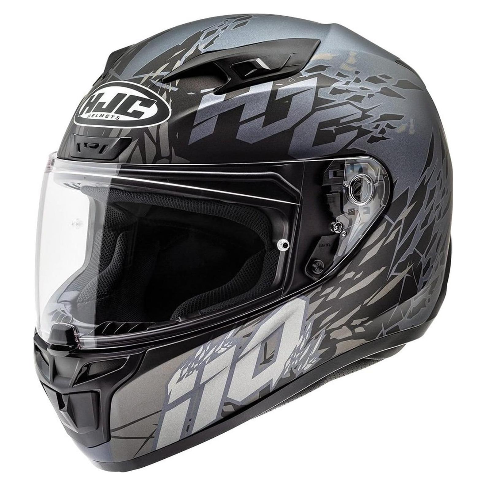 Casco HJC I10 Pitfall Grande Gris Negro Semi-Plano