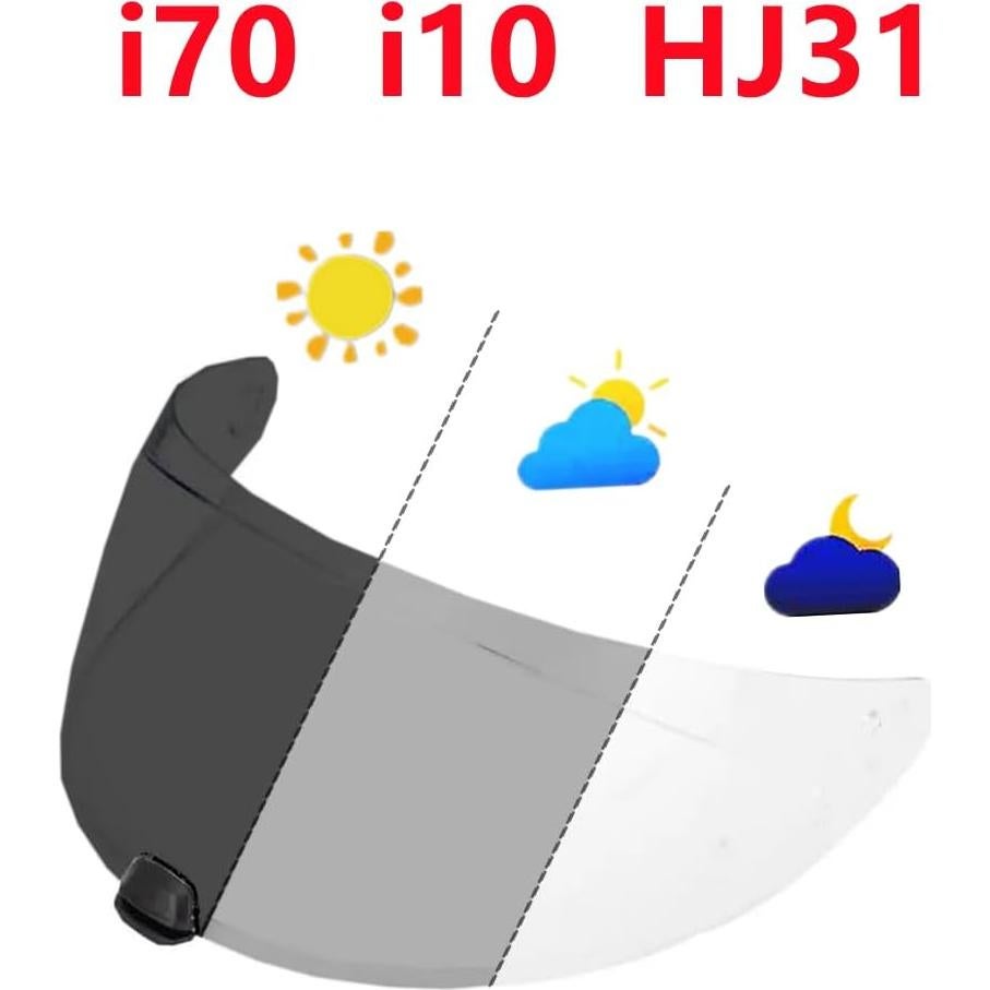 Visera de Casco ZQIYDYP i70/i10/HJ-31 Anti-niebla UV