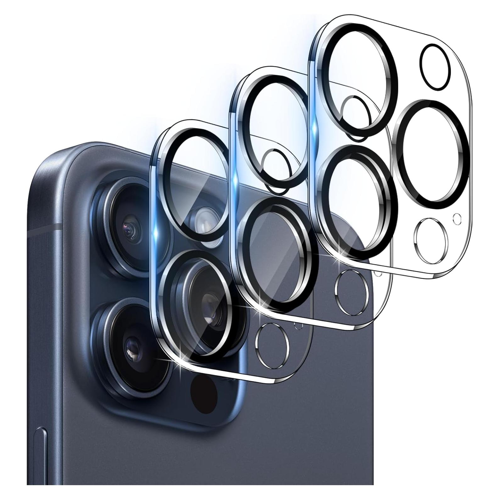 Protector de Lente de Cámara WHPXJY para iPhone 15 Pro/Max - Paquete de 3