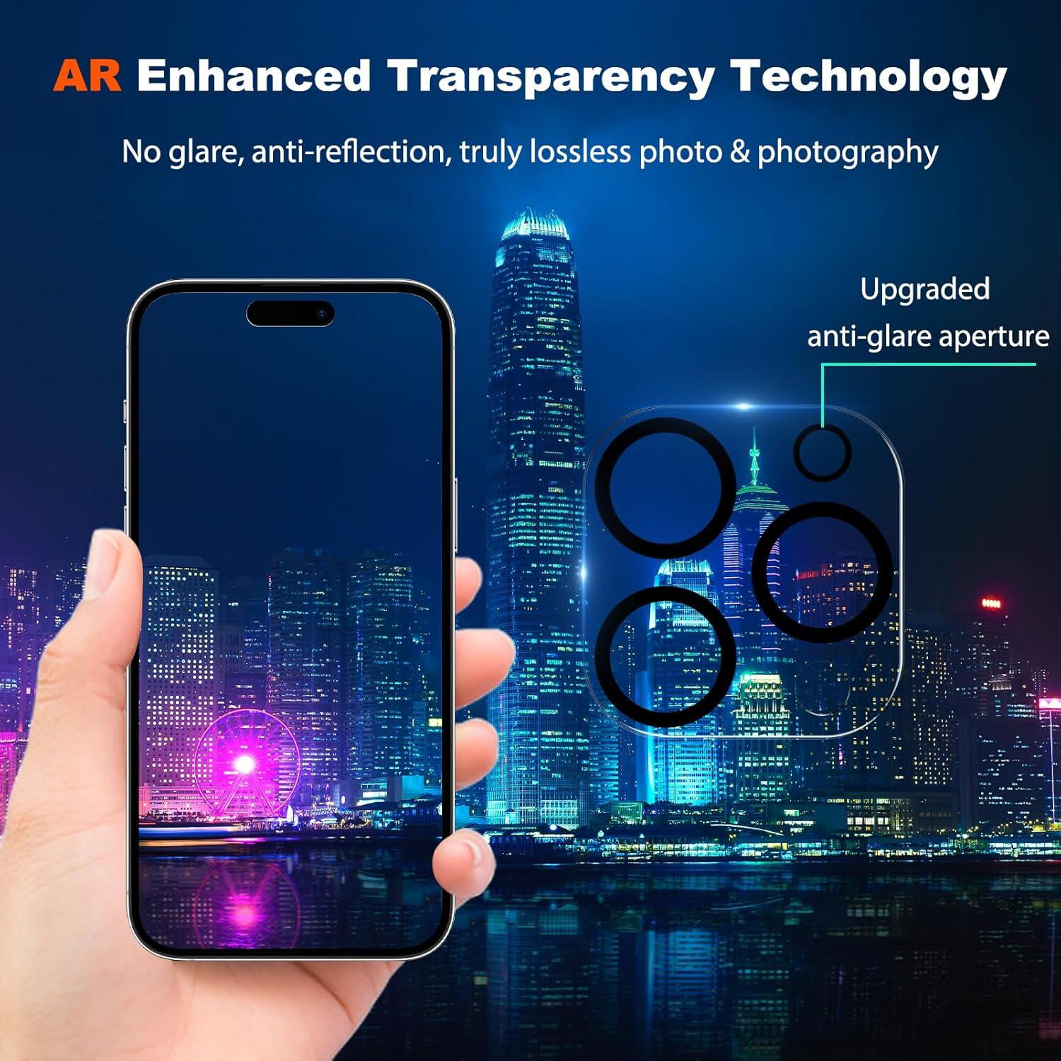 Protector de Lente de Cámara WHPXJY para iPhone 15 Pro/Max - Paquete de 3