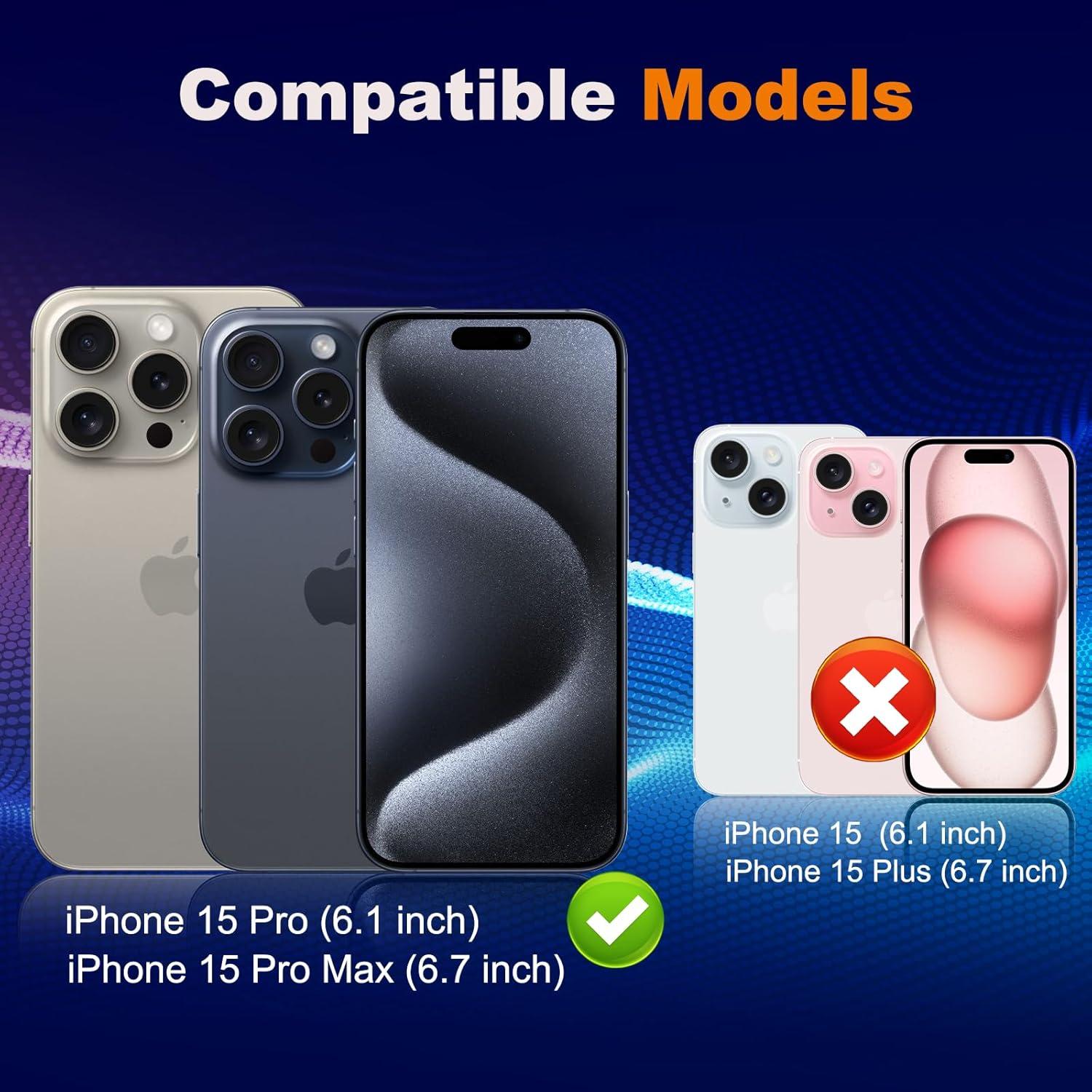 Protector de Lente de Cámara WHPXJY para iPhone 15 Pro/Max - Paquete de 3