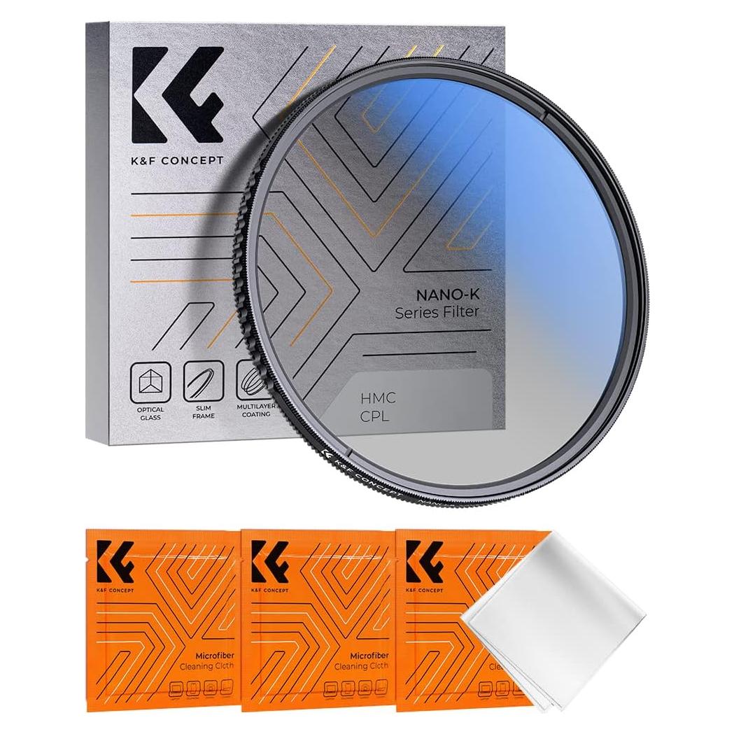 Filtro CPL K&F Concept 37 mm Ultra Delgado 18 Capas