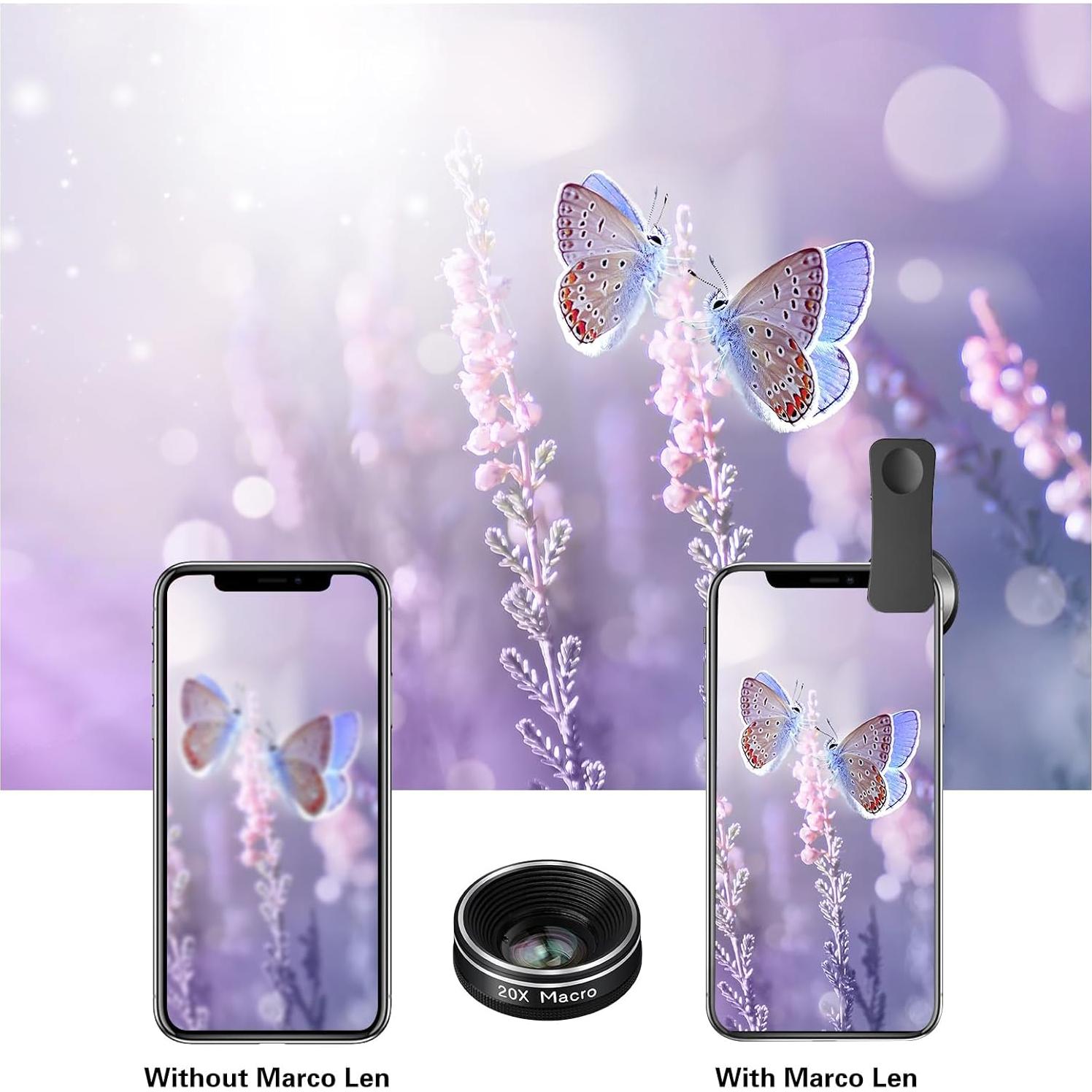 Kit de Lentes para Teléfono Godefa 3 en 1 - Ojo de Pez, Macro y Gran Angular