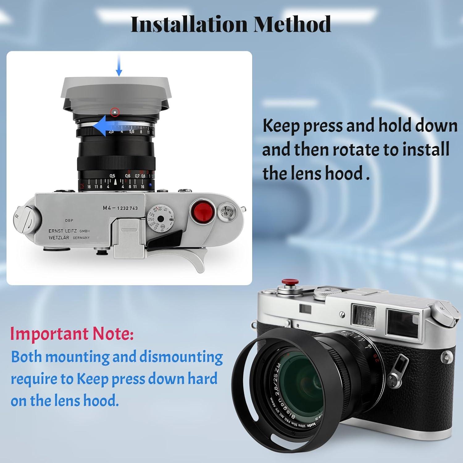 Capucha de Lente Redonda de Metal Haoge LH-ZV09 para Carl Zeiss