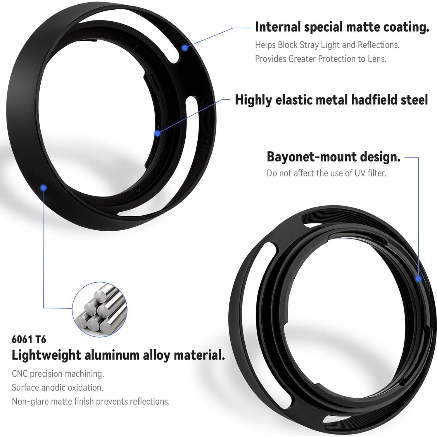 Capucha de Lente Redonda de Metal Haoge LH-ZV09 para Carl Zeiss