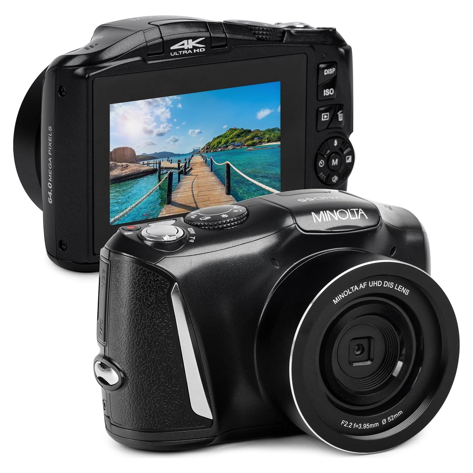 Cámara Digital Minolta MND55 64MP 4K 60FPS WiFi Zoom 16x