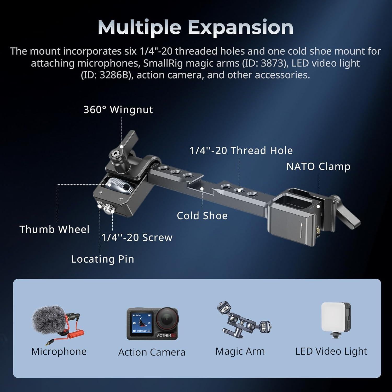 Soporte de Monitor Ajustable SmallRig 5337 para Gimbal DJI RS